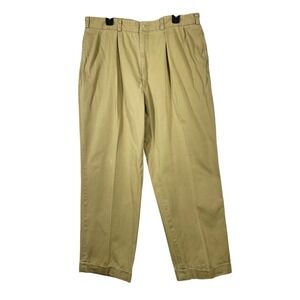 Bills‎ Khakis Briggs Providence Men's Khaki Pleated Cotton Pants Size 38